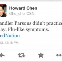 Chandler Parsons(帕森斯)因流感缺席了今天的練習