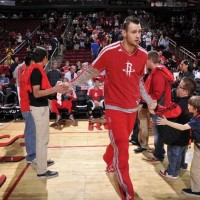 Donatas Motiejunas #20 of the Houston Rockets